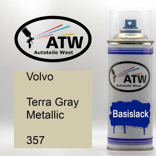 Volvo, Terra Gray Metallic, 357: 400ml Sprühdose, von ATW Autoteile West.